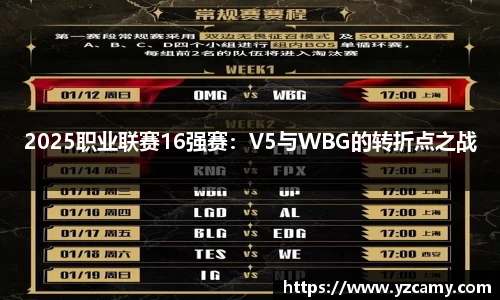2025职业联赛16强赛：V5与WBG的转折点之战